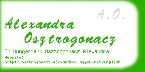 alexandra osztrogonacz business card